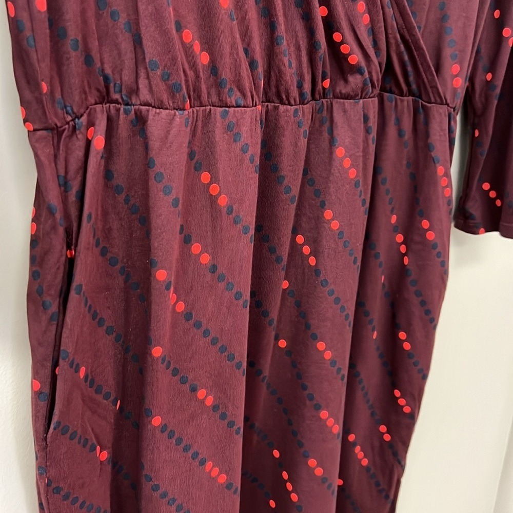 Boden Cressida Faux Wrap Dress | 10P | Burgundy | EUC - Picture 5 of 7